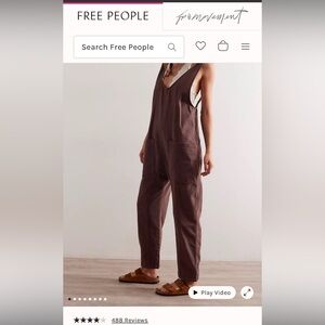 Free People, High Roller Jumpsuit, Mocha, size M